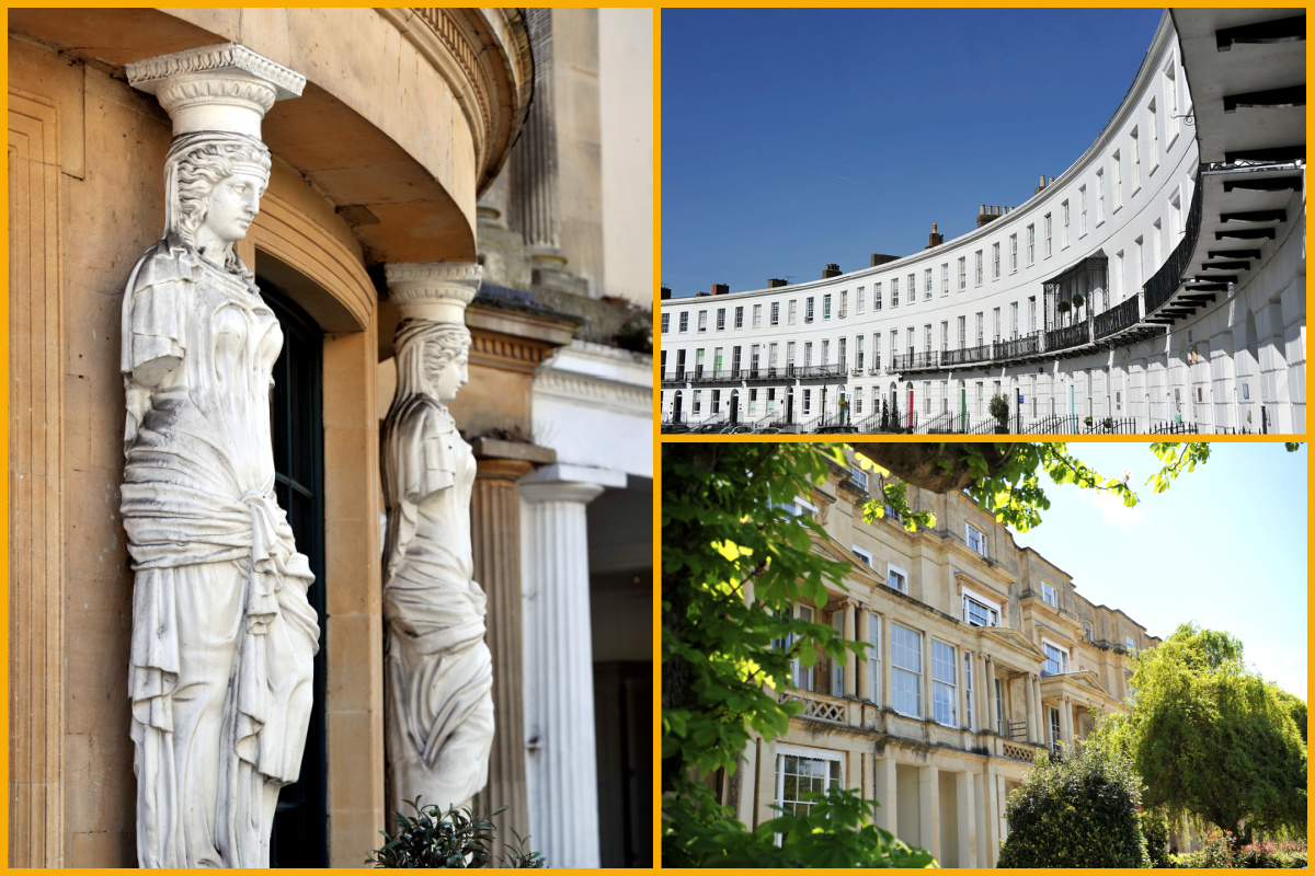 A collage of Regency architecture in Cheltenham